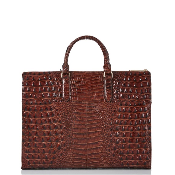 Brahmin Large Leather Business Tote in Pecan (Brown) - Picture 4 of 6